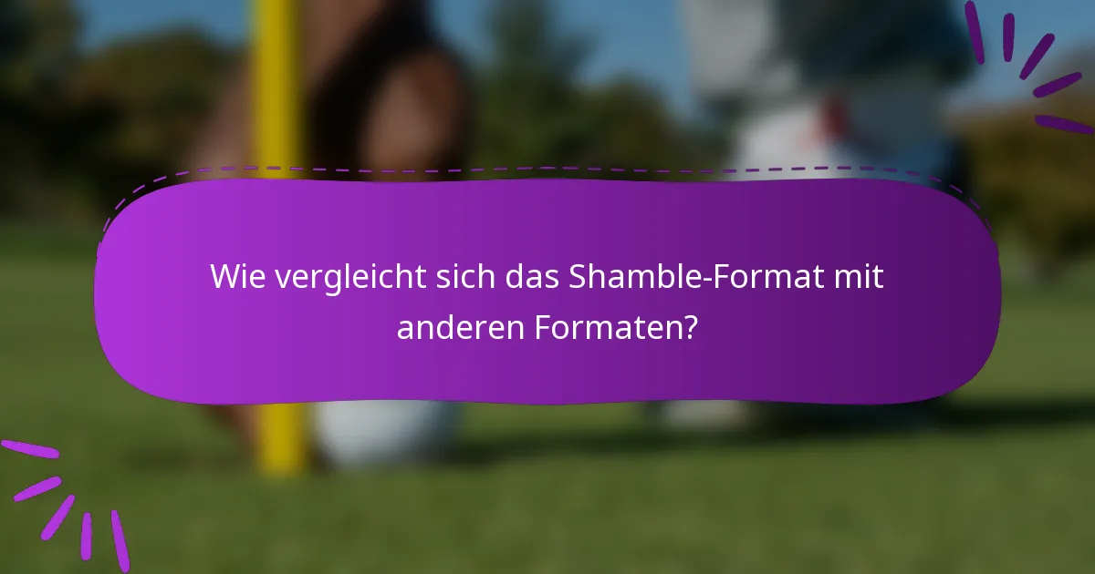 Wie vergleicht sich das Shamble-Format mit anderen Formaten?